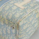 Christian Dior Trotter Canvas Boston Bag PVC Light Blue Silver Auth AMZ439-9