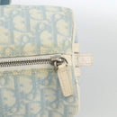 Christian Dior Trotter Canvas Boston Bag PVC Light Blue Silver Auth AMZ439-10