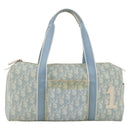 Christian Dior Trotter Canvas Boston Bag PVC Light Blue Silver Auth AMZ439-13