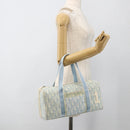 Christian Dior Trotter Canvas Boston Bag PVC Light Blue Silver Auth AMZ439-23
