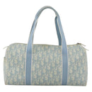 Christian Dior Trotter Canvas Boston Bag PVC Light Blue Silver Auth AMZ439-2