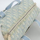 Christian Dior Trotter Canvas Boston Bag PVC Light Blue Silver Auth AMZ439-6
