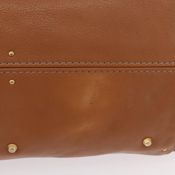 Chloe Paddington Hand Bag Leather Brown Silver gold Auth AMZ440A