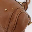 Chloe Paddington Hand Bag Leather Brown Silver gold Auth AMZ440A-12