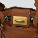 Chloe Paddington Hand Bag Leather Brown Silver gold Auth AMZ440A-15