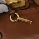 Chloe Paddington Hand Bag Leather Brown Silver gold Auth AMZ440A-16
