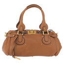 Chloe Paddington Hand Bag Leather Brown Silver gold Auth AMZ440A-2