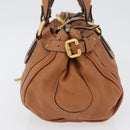 Chloe Paddington Hand Bag Leather Brown Silver gold Auth AMZ440A-4
