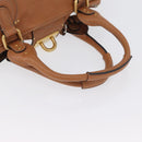 Chloe Paddington Hand Bag Leather Brown Silver gold Auth AMZ440A-7