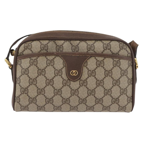 GUCCI GG Supreme Shoulder Bag PVC Beige Gold 001 58 6594 Auth AMZ443