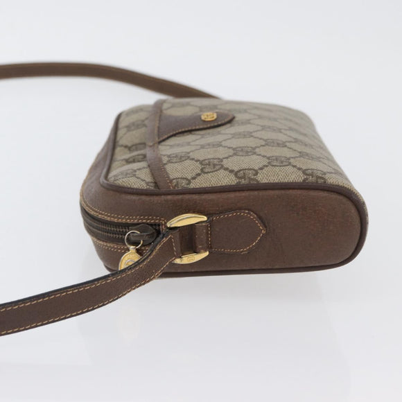 GUCCI GG Supreme Shoulder Bag PVC Beige Gold 001 58 6594 Auth AMZ443