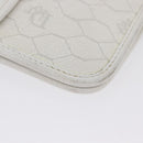 Christian Dior Honeycomb Canvas Chain Shoulder Bag PVC White Gold Auth AMZ444-9
