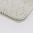 Christian Dior Honeycomb Canvas Chain Shoulder Bag PVC White Gold Auth AMZ444-14