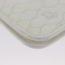 Christian Dior Honeycomb Canvas Chain Shoulder Bag PVC White Gold Auth AMZ444-16
