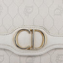 Christian Dior Honeycomb Canvas Chain Shoulder Bag PVC White Gold Auth AMZ444-17