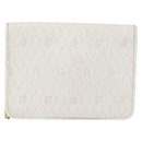 Christian Dior Honeycomb Canvas Chain Shoulder Bag PVC White Gold Auth AMZ444-2