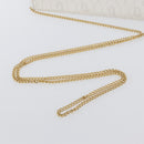 Christian Dior Honeycomb Canvas Chain Shoulder Bag PVC White Gold Auth AMZ444-7