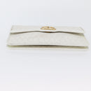 Christian Dior Honeycomb Canvas Chain Shoulder Bag PVC White Gold Auth AMZ444-5