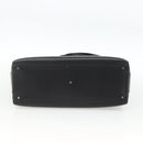 Salvatore Ferragamo Gancini Hand Bag Leather 2way Black Silver Auth AMZ445-5