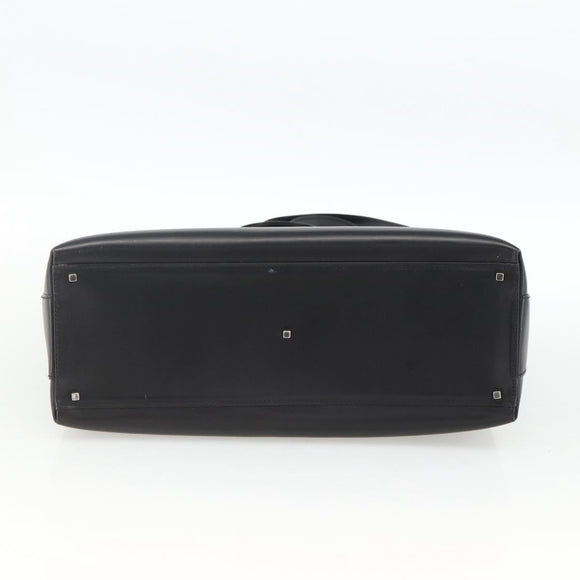 Salvatore Ferragamo Gancini Hand Bag Leather 2way Black Silver Auth AMZ445