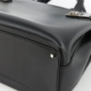 Salvatore Ferragamo Gancini Hand Bag Leather 2way Black Silver Auth AMZ445-9