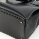 Salvatore Ferragamo Gancini Hand Bag Leather 2way Black Silver Auth AMZ445-17