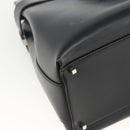 Salvatore Ferragamo Gancini Hand Bag Leather 2way Black Silver Auth AMZ445-18