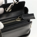 Salvatore Ferragamo Gancini Hand Bag Leather 2way Black Silver Auth AMZ445-10