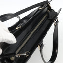 Salvatore Ferragamo Gancini Hand Bag Leather 2way Black Silver Auth AMZ445-6