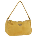 PRADA Hand Pouch Bag Nylon Yellow Silver Auth AMZ450-1