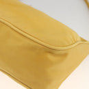 PRADA Hand Pouch Bag Nylon Yellow Silver Auth AMZ450-10