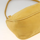 PRADA Hand Pouch Bag Nylon Yellow Silver Auth AMZ450-11