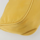PRADA Hand Pouch Bag Nylon Yellow Silver Auth AMZ450-15