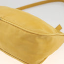 PRADA Hand Pouch Bag Nylon Yellow Silver Auth AMZ450-12