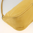 PRADA Hand Pouch Bag Nylon Yellow Silver Auth AMZ450-13