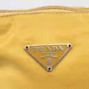 PRADA Hand Pouch Bag Nylon Yellow Silver Auth AMZ450-14
