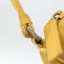 PRADA Hand Pouch Bag Nylon Yellow Silver Auth AMZ450-15