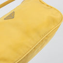 PRADA Hand Pouch Bag Nylon Yellow Silver Auth AMZ450-9