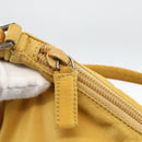PRADA Hand Pouch Bag Nylon Yellow Silver Auth AMZ450-16