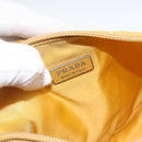 PRADA Hand Pouch Bag Nylon Yellow Silver Auth AMZ450-17