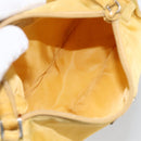 PRADA Hand Pouch Bag Nylon Yellow Silver Auth AMZ450-18
