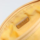 PRADA Hand Pouch Bag Nylon Yellow Silver Auth AMZ450-11