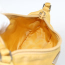 PRADA Hand Pouch Bag Nylon Yellow Silver Auth AMZ450-19