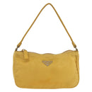 PRADA Hand Pouch Bag Nylon Yellow Silver Auth AMZ450-2