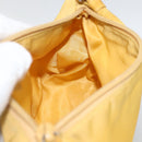 PRADA Hand Pouch Bag Nylon Yellow Silver Auth AMZ450-20