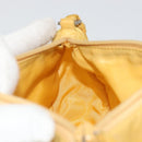PRADA Hand Pouch Bag Nylon Yellow Silver Auth AMZ450-12