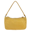 PRADA Hand Pouch Bag Nylon Yellow Silver Auth AMZ450-3