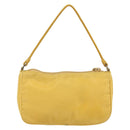 PRADA Hand Pouch Bag Nylon Yellow Silver Auth AMZ450-2