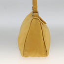 PRADA Hand Pouch Bag Nylon Yellow Silver Auth AMZ450-4