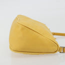 PRADA Hand Pouch Bag Nylon Yellow Silver Auth AMZ450-3